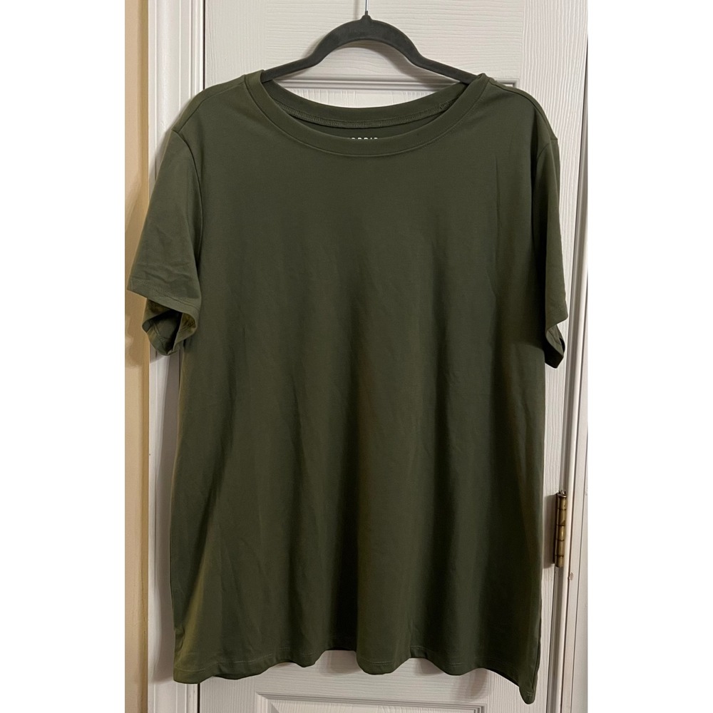 012. Torrid Classic Fit Olive Green Crew Neck Short Sleeve T-Shirt Size 1X